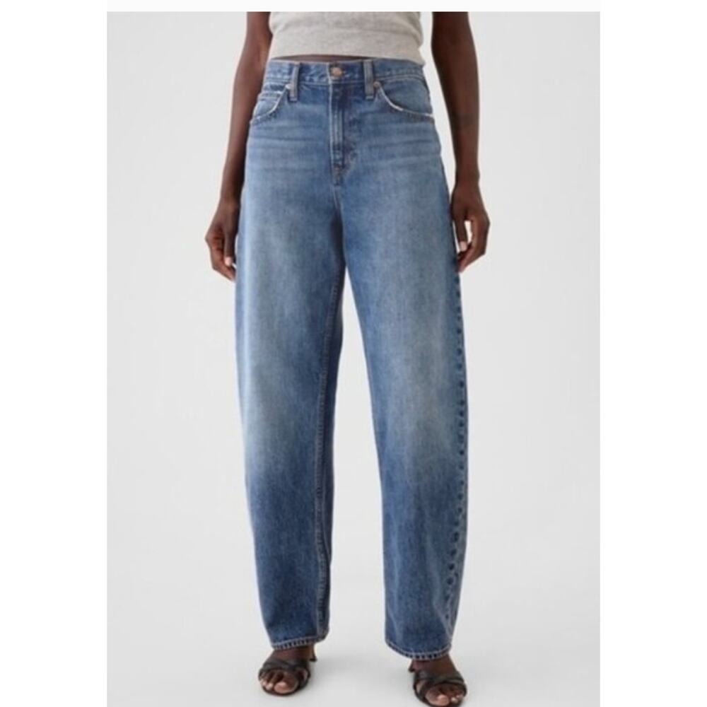 GAP Barrel Jeans High Rise Women's 33 or 16 100% Cotton